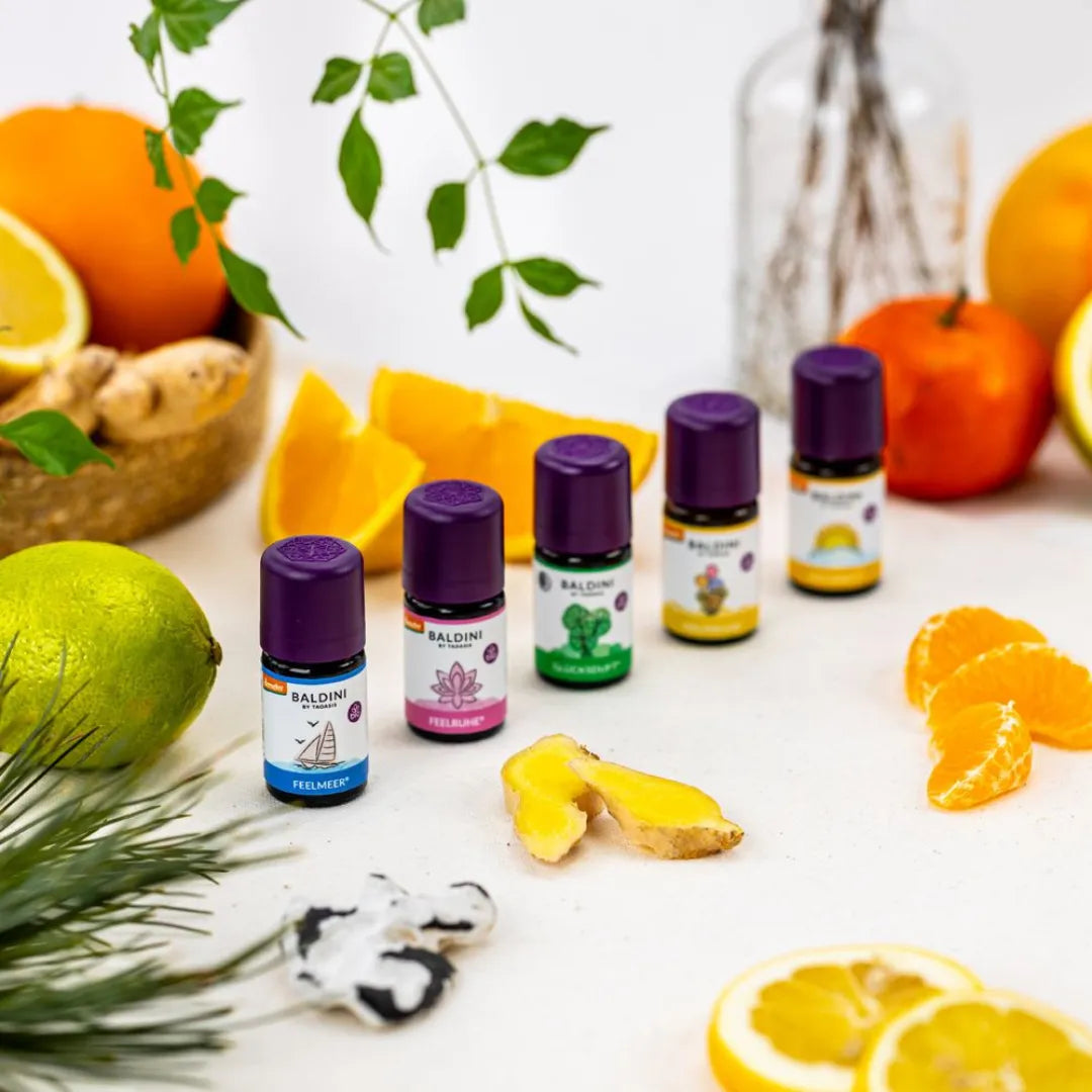 Baldini Feelkraft, Feelmeer, Feelruhe, Feelfreude ätherische Öle, für verschiedene Stimmungen.