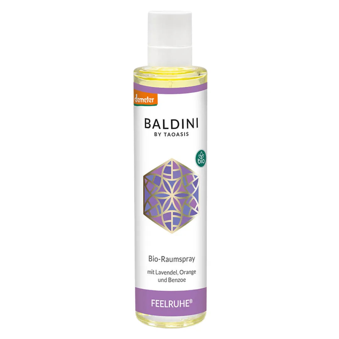 Baldini Feelruhe Bio-Raumspray mit Lavendel, Orange und Benzoe, 50ml, für Gelassenheit.