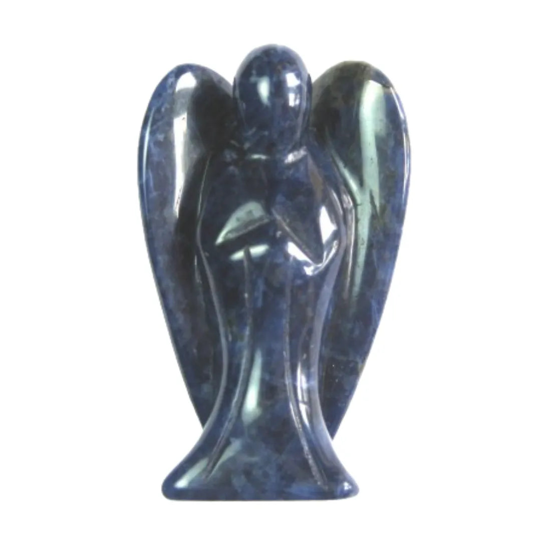 Dunkelblauer Edelsteinengel aus Sodalith, unterstützt das Durchbrechen schädlicher Verhaltensmuster.