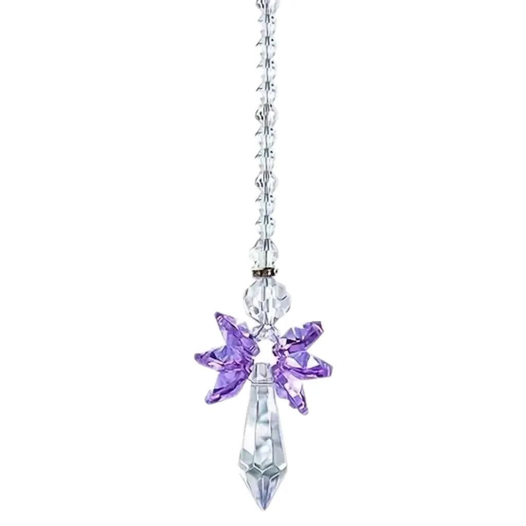 Lila Sonnenfänger Kristall-Engel, ein zauberhafter Lichtgruß für funkelnde Lichtspiele und gute Stimmung.