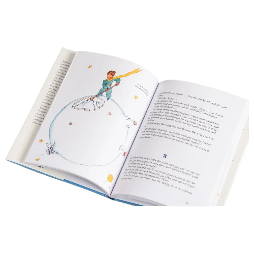 Der kleine Prinz Buchseiten: Antoine de Saint-Exupéry Klassiker Illustration, Prinz Vulkan.