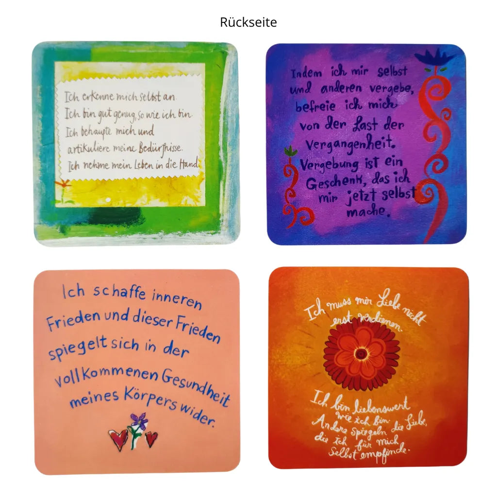 Louise Hay Affirmationskarten Körper und Seele: Rückseiten, innerer Frieden, Vergebung.