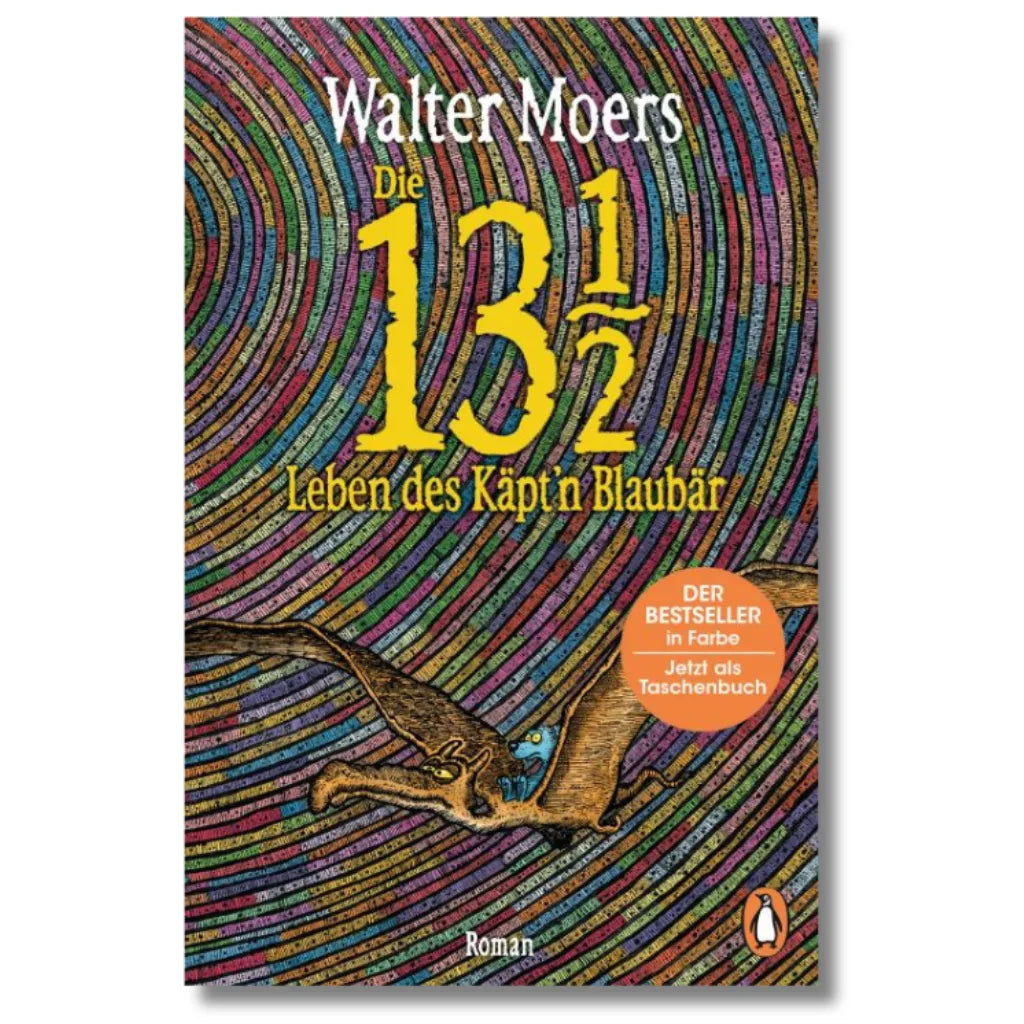 Walter Moers Käpt'n Blaubär Buchcover: Fantasy Roman, farbiger Bestseller.