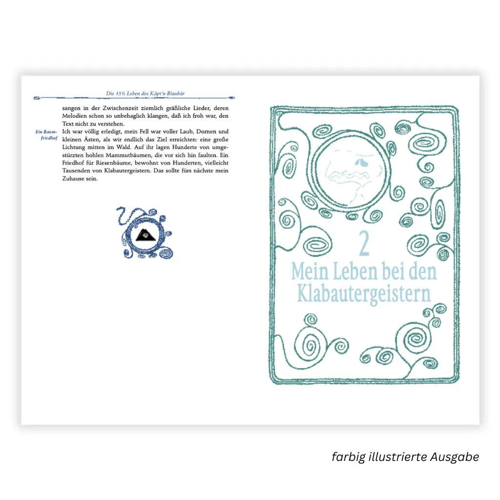 Walter Moers Käpt'n Blaubär Leseprobe: Farbige Illustration, Klabautergeister.