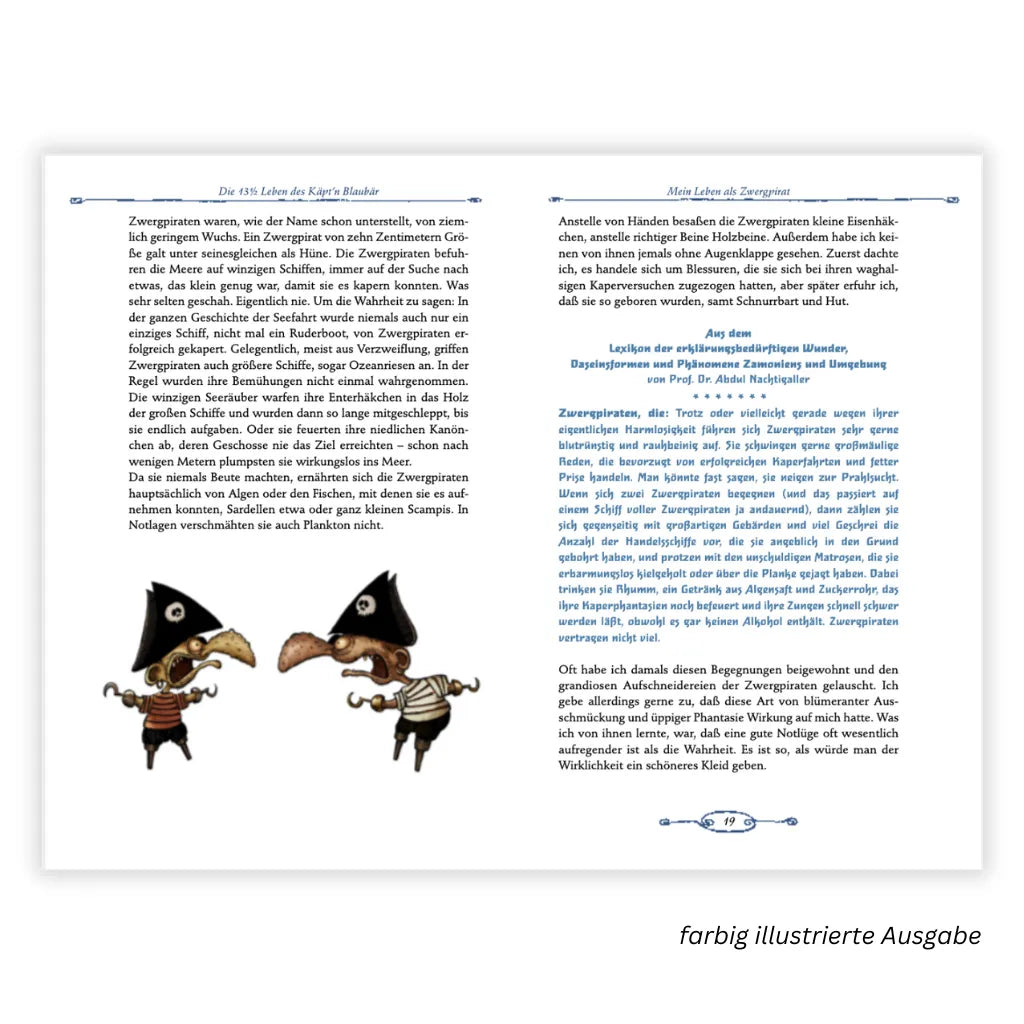 Walter Moers Käpt'n Blaubär Leseprobe: Farbige Illustration, Zwergpiraten.