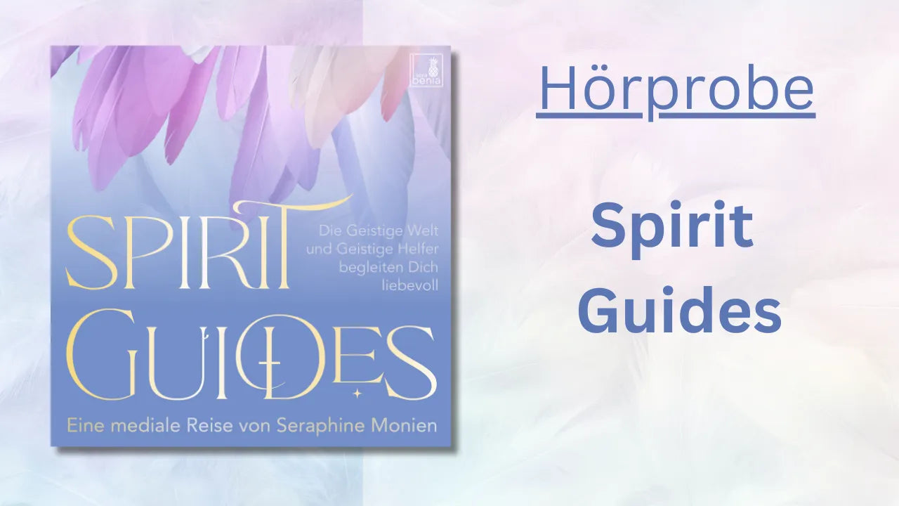 Coverbild Spirit Guides von Seraphine Monien mit Federn. Mediale Reise zur liebevollen Begleitung durch geistige Helfer.