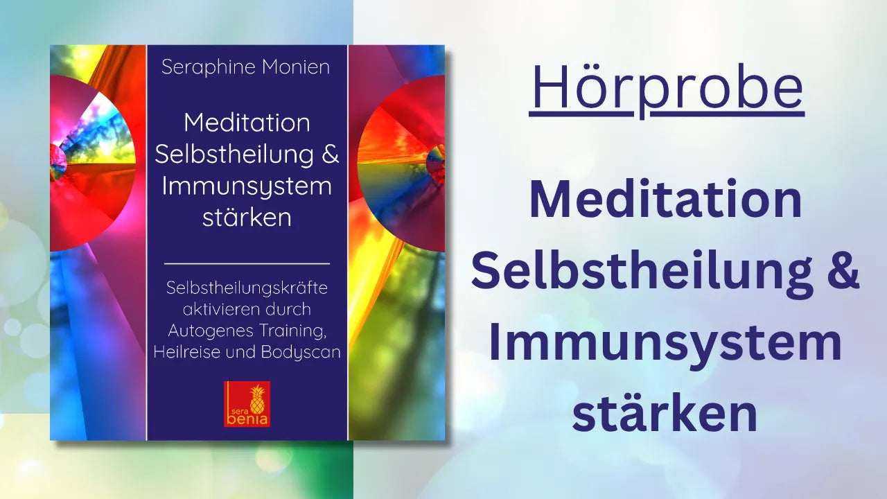 Coverbild Meditation Selbstheilung & Immunsystem stärken von Seraphine Monien: Abstrakte bunte Formen. Geführte Meditation zur Aktivierung der Selbstheilungskräfte.