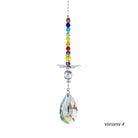 Sonnenfänger Kette mit Schmetterling, klassischem Tropfen-Kristall und Regenbogenperlen für positive Energie im Zuhause.
