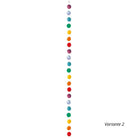 Muschelkette Variante 2, 160 cm lang, aus regenbogenfarbenen Capiz-Muscheln in einheitlicher Größe. Bringt Leichtigkeit und Farbe als Fensterdeko oder Wandbehang.