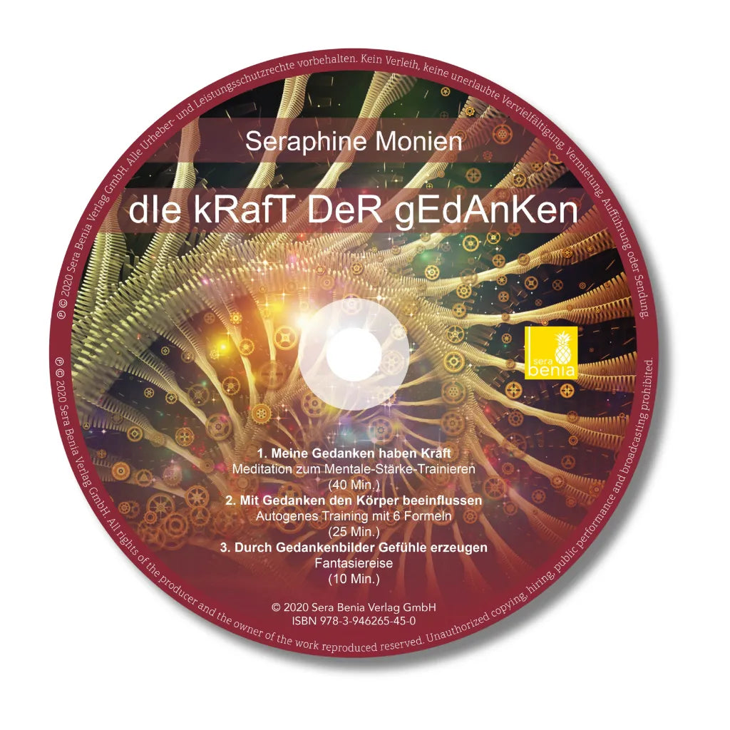 Die Kraft der Gedanken Album Rückseite: Mentaltraining, Autosuggestion, Autogenes Training für Lebensqualität & Wohlbefinden.