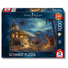 Karton des 1000-Teile Schmidt Puzzles 'The Nativity' aus den Thomas Kinkade Studios, das die klassische Weihnachtsgeschichte zeigt.